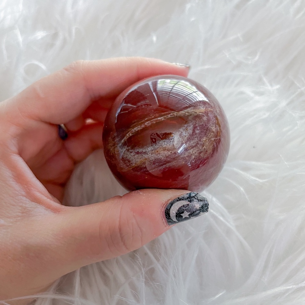Red jasper sphere